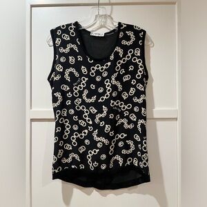 Authentic Celine Sleeveless Blouse with Sheer Back with COA S